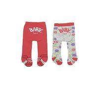 Set de 2 paires de collants (motif fleurs - rouge) baby born 43 cm - zapf - accessoire vetement poupee Rouge G