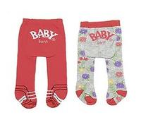 Set de 2 paires de collants (motif fleurs - rouge) baby born 43 cm - zapf - accessoire vetement poupee Rouge G