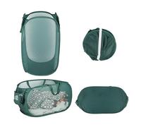 Set de 2 paniers à linge - Pop Up pliables - Panier à linge en mesh de 75L - Pliable avec poignées et poches latérales - Idéal pour le rangement et la collecte du linge sale - (Vert, 36 x 36 x 58 cm)