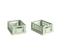 HAY Set de 2 paniers Colour Crate recyclé mini menthe LxlxH 17x13x8cm