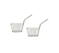 Set de 2 paniers de présentation pour frites en fer style bistrot (18x13,3cm) - - ALTOBUY Gris