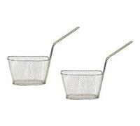 Set de 2 paniers de présentation pour frites en fer style bistrot (18x13,3cm) - - ALTOBUY Gris