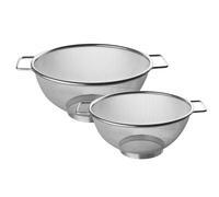 Fackelmann 9983650 Set de 2 passoires INOX, passoires Chinois, Tamis, Chinois, Acier Inoxydable, Argent, Diamètres 20 cm et 26 cm