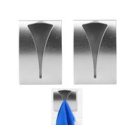 Set de 2 Patère Torchons Porte-Serviettes Auto-Adhésifs, Accroche Porte Torchon Autocollante Cuisine Attache Torchon Mural Salle de Bain En Acier Inoxydable