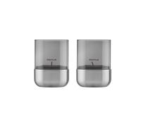 Set de 2 Photophore Calma acier inoxydable HxØ 9x7cm