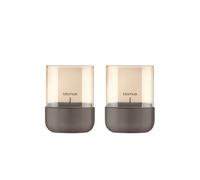 Set de 2 Photophore Calma acier inoxydable HxØ 9x7cm