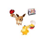 Set de 2 pièces Figurines Pokémon PokéBall Psyduck Eevee Evoli 6-9 cm avec Calendrier Pokémon 2022 en français