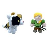Set de 2 pièces Peluche Minecraft Alex et Panthère 23cm