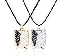 Set de 2 pièces Pendentifs Anime Attack on Titan Wings of Liberty Cosplay Or + argent G