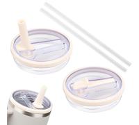 Set De 2 Pièces Stanley Cup Couvercle Étanche, Remplacement 40 Oz, Trois Couleurs Accessoires Avec 2 Pièces Paille (Blanc)