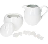 set de 2 pièces Tommy Pot à lait & sucrier + couvercle blanc Porcelaine