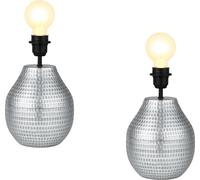 set de 2 pieds de lampe de table Cameo Argent 20cm - Socle de lampe boho métal