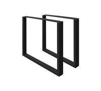 Set de 2 Pieds de Table - 60 x 72 cm - Rectangulaire - Noir - en Acier Revêtu