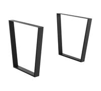Set de 2 Pieds de Table DIY avec Embouts de Protection 55 - 75 x 72 cm Noir Mat