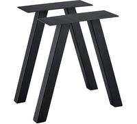 [en.casa] Set de 2 Pieds de Table Triangulaires Ensemble de Pieds de Meuble DIY pour Table Basse Banc Acier Laqué 42 x 40 cm Noir Mat