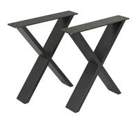 Set de 2 pieds de table Maribo forme X en acier 42 x 40 x 6 cm