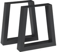 Set de 2 pieds de table 'Marstal' pour table basse Banquette Pouf Acier 42 x 40 cm Noir