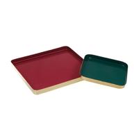 Set de 2 plateaux carrés en métal Amadeus