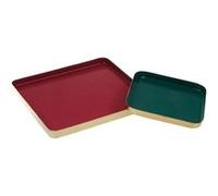 Set de 2 plateaux carrés en métal - Amadeus - Multicolore - Métal Multicolore