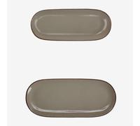 Set de 2 plateaux en grès Ronilena Cedar Brown - Marron