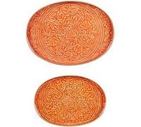 Set de 2 plateaux ovales Tosca orange - Table Passion - Orange - Métal G
