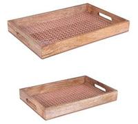 Table Passion - Set de 2 plateaux rectangulaires Atika de 40 et 45 cm