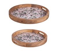Set de 2 plateaux ronds Champêtre 35 et 40 cm Table passion