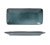 Set de 2 plats rectangulaire en céramique au grés du temps bleu (22x10cm) - GALET