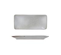 Set de 2 plats rectangulaire en céramique au grés du temps gris (22x10cm) - GALET