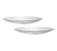 Set de 2 plats ronds en plastique transparent texturé martelé (Ø42,5 cm) - - ALTOBUY Transparent