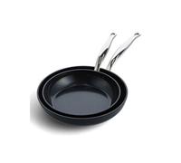 GreenPan – Set de 2 poêles Barcelona Pro 24 et 28 cm + protecteur – Noir, céramique