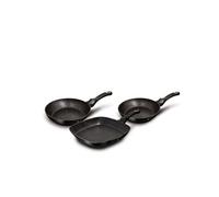 Set de 2 Poêles à Frire 1 Grill Induction 20-24-28cm Aluminium, Antiadhésif, Berlinger Haus, Black Rose, , Noir