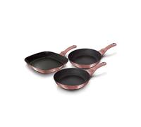 Set de 2 Poêles à Frire 1 Grill Induction 20-24-28cm Aluminium, Antiadhésif, Berlinger Haus, I-Rose, , Rose