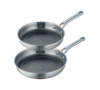 set de 2 poêles à frire 24+28 cm, acier inoxydable, poli - Tricion Resist