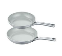 set de 2 poêles à frire 24+28 cm, aluminium, recyclé, gris - b.free