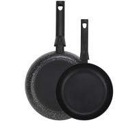 Set De 2 Poêles À Frire Induction 20-24cm Aluminium 3 Mm, Antiadhésif Sans Pfoa, , Noir, Fagor, Nela Marble