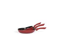 Set de 2 poêles aspect pierre MEN124RC Rouge chili