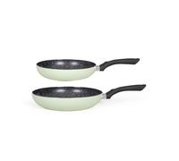 Set De 2 Poêles Aspect Pierre Vert Gris