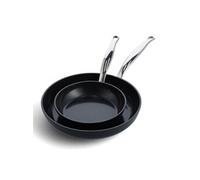 GreenPan – Set de 2 poêles Barcelona pro 20 et 28 cm – Céramique Noir + protecteur