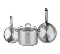 Set de 2 Poêles de cuisson 24 et 28 cm et 1 faitout 26 cm Elo Profi Citrin Gris