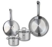 Set de 2 Poêles de cuisson 24 et 28 cm et 2 faitouts 14 et 16 cm Elo Profi Citrin Gris