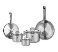 Set de 2 Poêles de cuisson 24 et 28 cm et 3 faitouts 12, 14 et 20 cm Elo Profi Citrin Gris