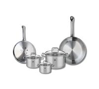 Set de 2 Poêles de cuisson 24 et 28 cm et 3 faitouts 12, 14 et 20 cm Elo Profi Citrin
