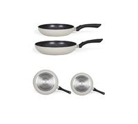 Set De 3 Poêles - Induction - Aluminium - Antiadhésif - Finition Aspect Pierre - 20-24-28cm