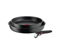 TEFAL Ingenio Ultimate L7649253 Set de poêles 24-28 cm Revêtement anti-adhésif Manche amovible Répartition uniforme de la chaleur Noir