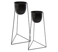 Set de 2 pots métal noir