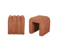 Set de 2 poufs contemporains en tissu orange