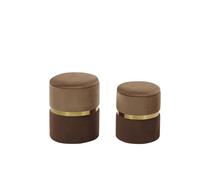 Set de 2 poufs en velours marron avec rangement WICHITA