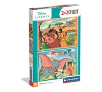 Clementoni – Puzzle enfant Disney Classic 2x20 pièces – 3 ans et + – Jeu évolutif