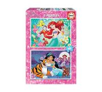 Set De 2 Puzzles De 48 Pieces Ariel La Petite Sirene Et Polochon - Jasmine Abou Et Rajah - Educa Collection Disney Princesse